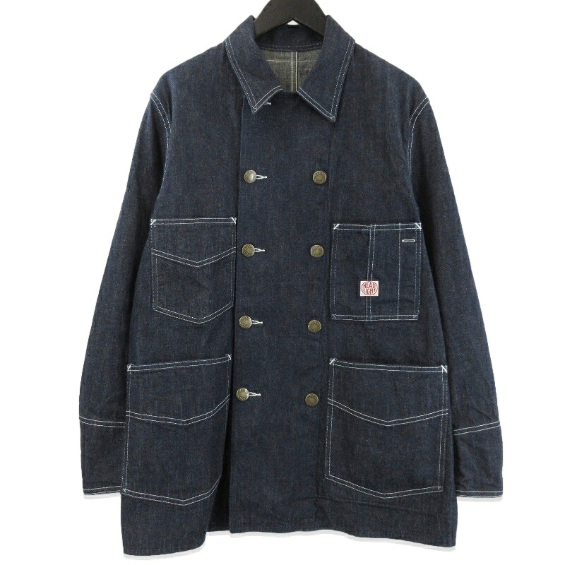 【中古】美品 HEADLIGHT ヘッドライト ダブルブレスト コート HD15844 9.5oz. SPECIAL WEAVE DENIM DOUBLE BREASTED インディゴ 38COAT デニムジャケット メンズ 71015415