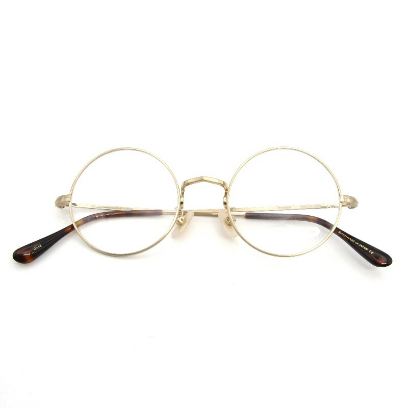 【中古】未使用 OLIVER GOLDSMITH オリバーゴールドスミス メガネフレーム PINNER 日本製 ピナー ラウンド Goldメタル メガネ 眼鏡 サングラス 54000727
