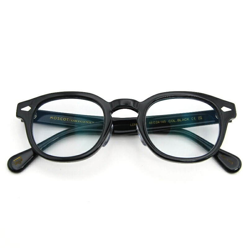 【中古】MOSCOT モスコット メガネフレーム LEMTOSH 46 度入り 中国製 レムトッシュ ボスリントン ボストン/ウェリントン BLACK メガネ 眼鏡 サングラス 54000728