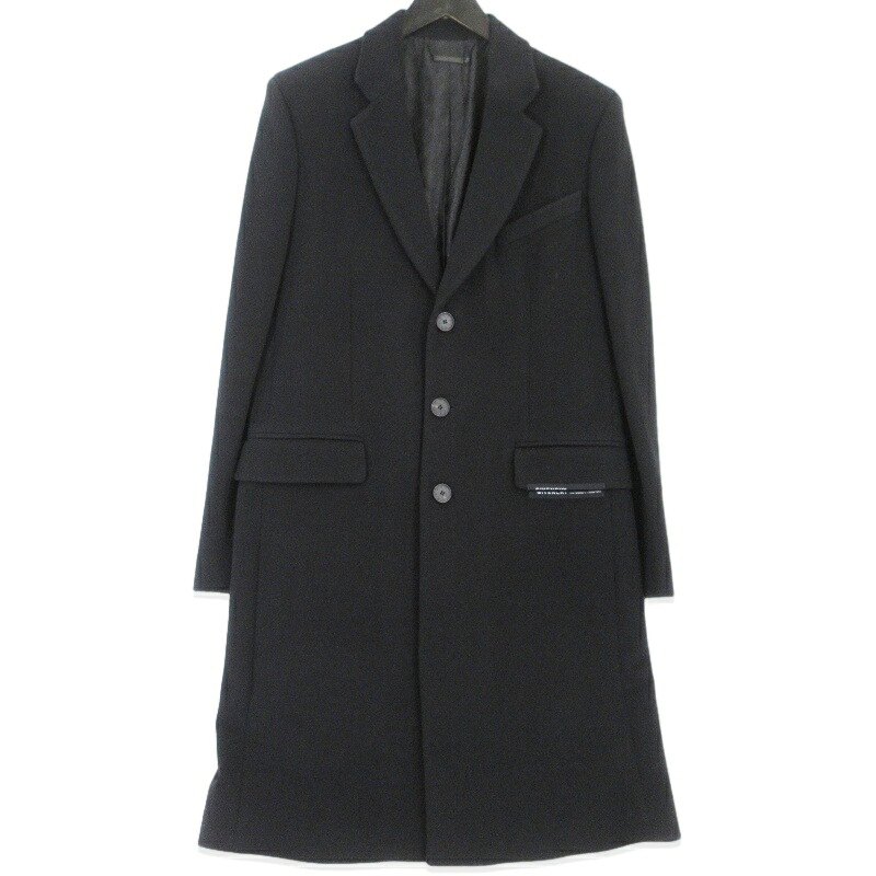 【中古】GIVENCHY ジバンシィ チェスターコート BMC03G1084 ロングコート カシミヤ混 ブラック 黒 48 メンズ 99000677