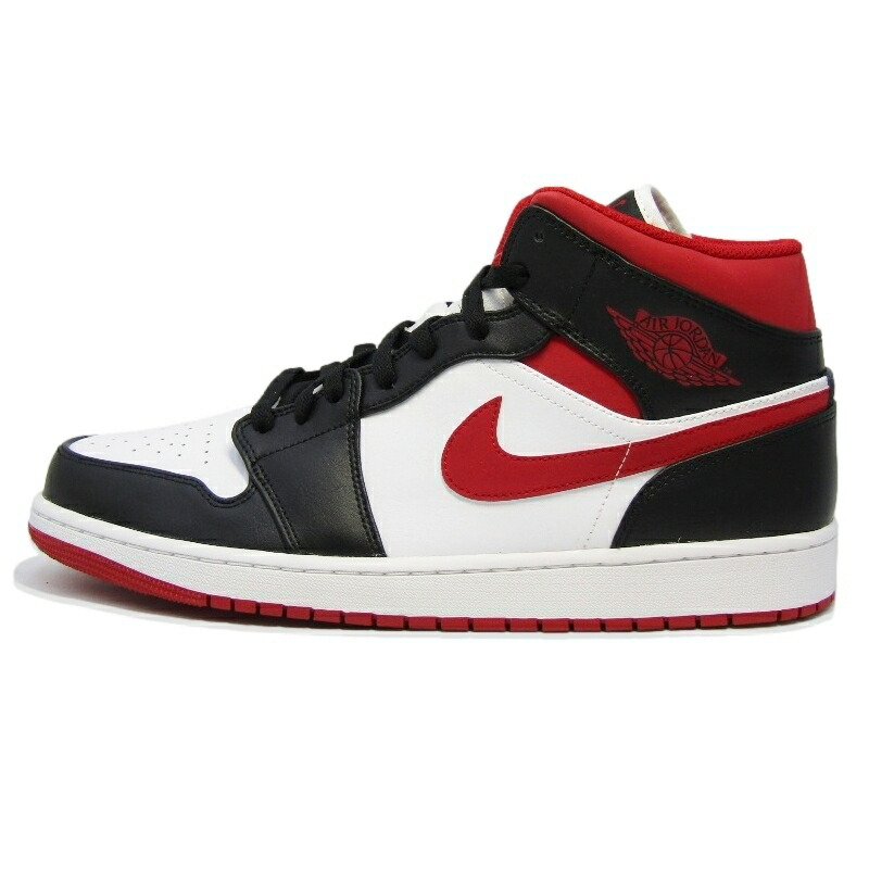 【中古】未当て嵌める NIKE ナイキ 30.5糎 AIR JORDAN 1 MID 554724-122 エアジョーダン1 ミッドカット 2020年製 WHITE/GYM RED-BLACK スニーカー 18001893