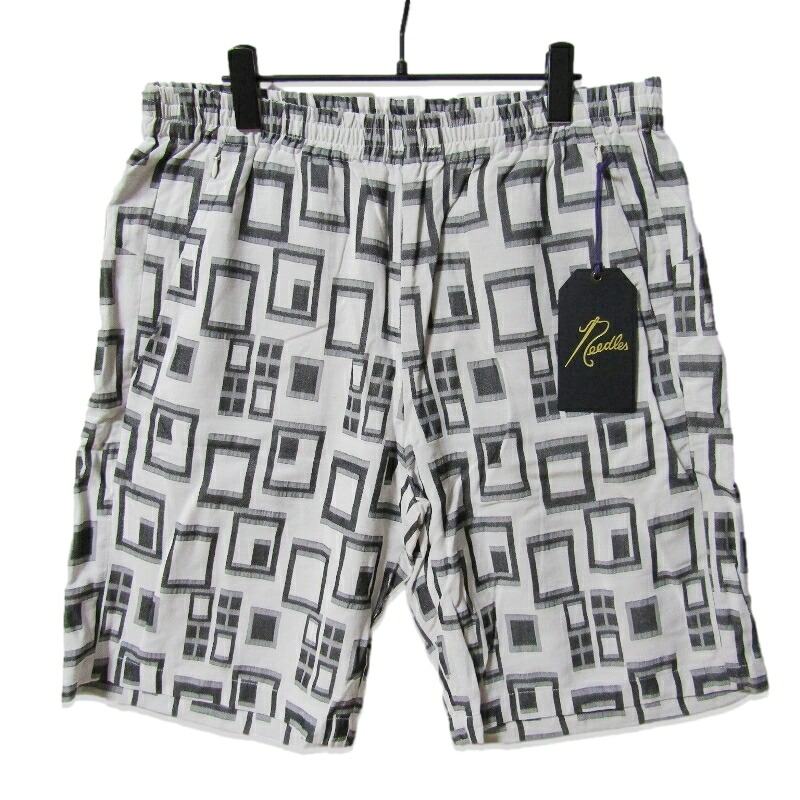 【中古】未使用 NEEDLES ニードルズ バスケットボールショーツ MR129 Basketball Short R/PE/L Multi Block Jq ホワイト 白 Lショートパンツメンズ 27113263