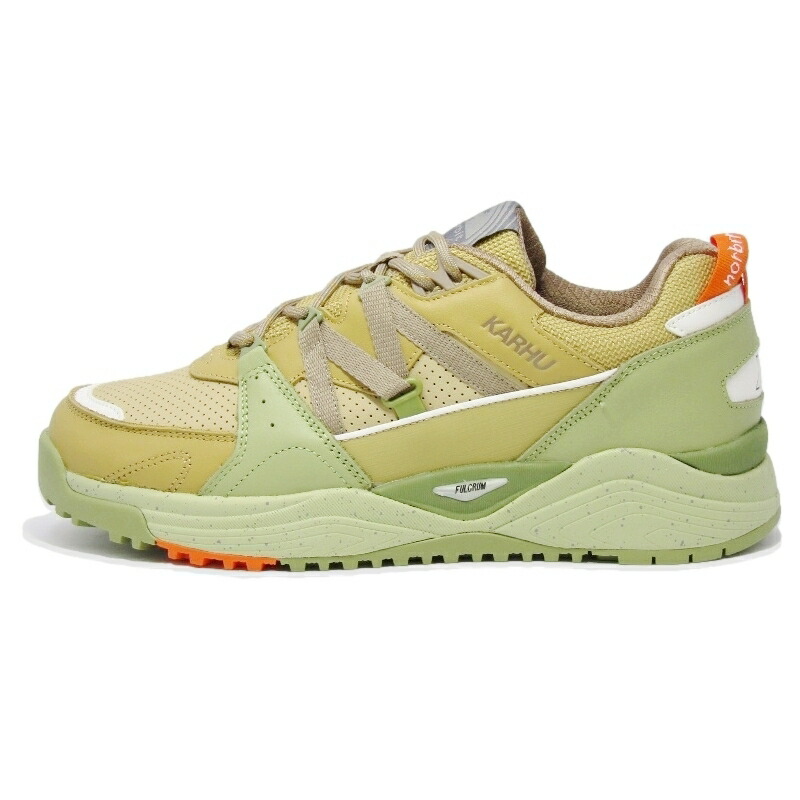 【中古】未当て嵌める KARHU × Norbit カルフ US9 27糎 FUSION XC KHNOR0001 核融合反応 HAVE A NICE HIKE  SAGE GREEN/BEIGE スニーカー 18001920