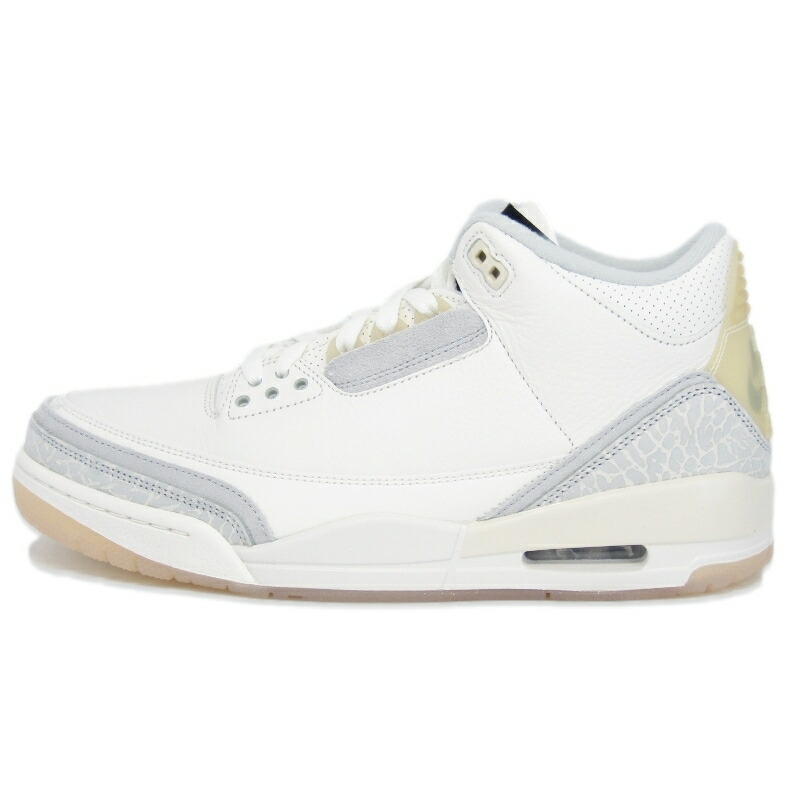 【中古】未当て嵌める NIKE ナイキ 28糎 AIR JORDAN 3 RETRO CRAFT FJ9479-100 エアジョーダン3 レトロ 手工芸品 IVORY/GREY MIST-CREAM 象牙色 グレーミスト スエードクロス スニーカー 35005475