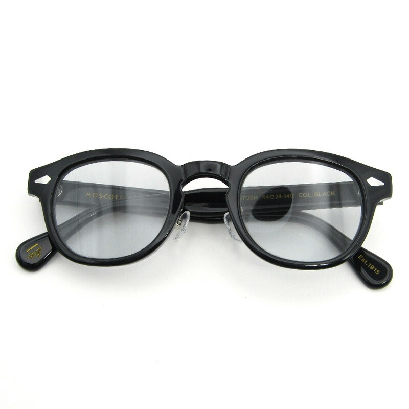 【中古】MOSCOT モスコット 黒眼鏡 LEMTOSH MP 44 中国製 レムトッシュ ボスリントン 豆の町/ウェリントン BLACKメタルアームパッド ともし火薄墨色 眼鏡 メガネ 黒眼鏡 54000759 眼鏡・サングラス-サングラス-バッグ・小物・ブランド雑貨