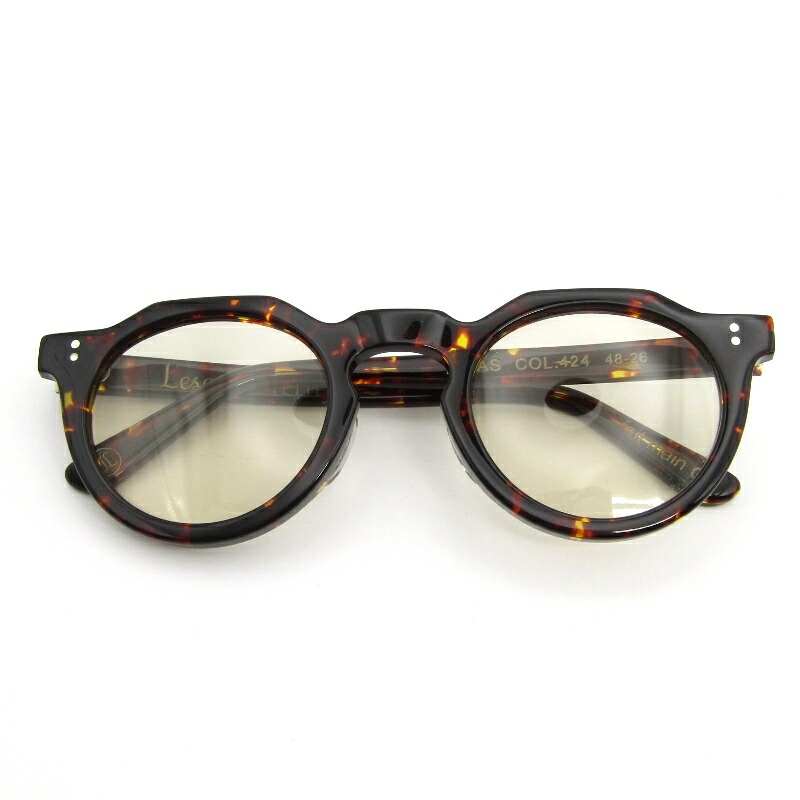 【中古】Lesca LUNETIER レスカ ルネティエ 黒眼鏡 PICAS フランス共和国製 ピカス ジャケット冠パント 424 ダークハバナライトブラウン 眼鏡 メガネ 黒眼鏡 54000760
