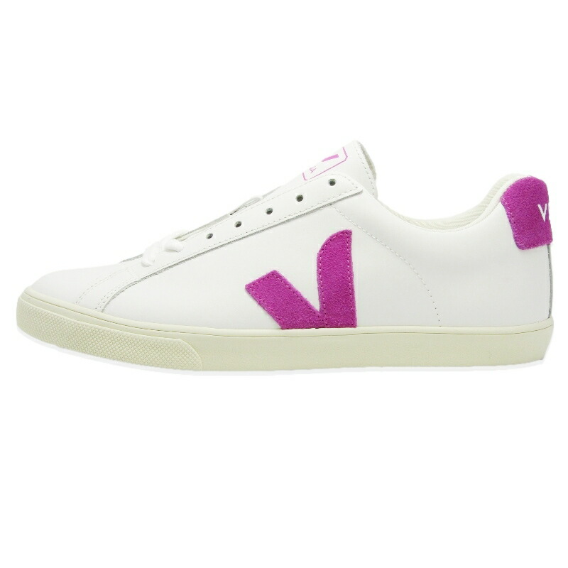 【中古】未当て嵌める VEJA ヴェジャ 40 ESPLAR LOGO LEATHER EO023712A 置き目撥ねのける なめし革 25.5珊  WHITE/ULTRAVIOLET スニーカー 18001935
