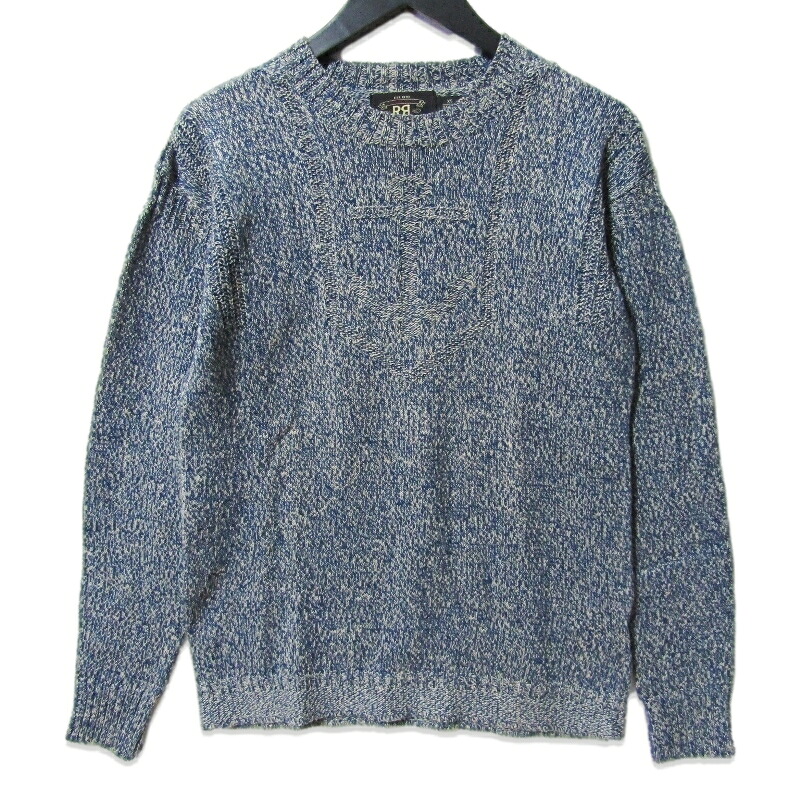 【中古】RRL ダブルアールエル ニット コットン リネン混 ブルー XSメンズ 27113362