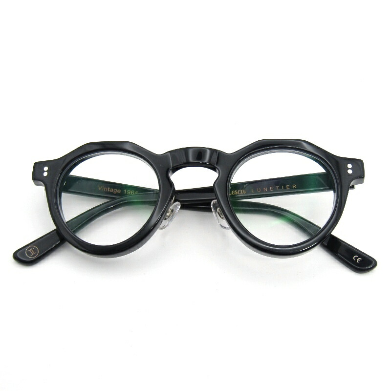 【中古】Lesca LUNETIER レスカ ルネティエ 眼鏡一こま Vintage 1964 8粍 フランス共和国製 ジャケット冠パント 黒いこと 眼鏡 メガネ 黒眼鏡 54000770
