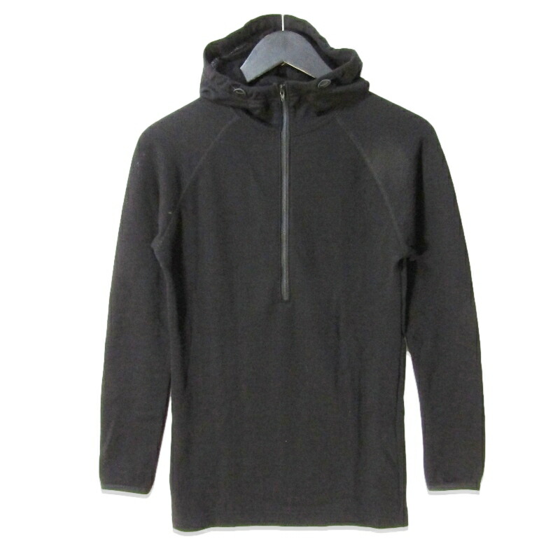 【中古】美品 山と道 ヤマトミチ DF Mesh Merino Hoody 23 UNISEX 2023年 ダブルフェイスメッシュメリノフーディ ハーフジップ Black XSメンズ 27113449｜ＣＬＡＳＳＩＣ