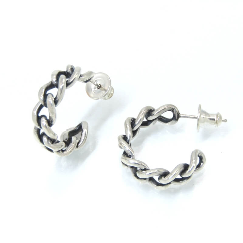 【中古】未当て嵌める Scat スキャット ピアス Chain hoop pierce 2点仕掛ける チェーン店 フープ 仕掛ける 両耳用 SV925 しろがね色 28012397