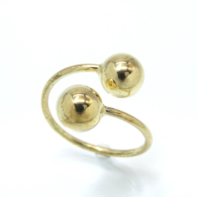 【中古】未当て嵌める Scat スキャット 輪っか Ball ring S大きさ どんぶり鉢 無償性輪っか SV925 K18上塗り 6号 しろがね色 28012402