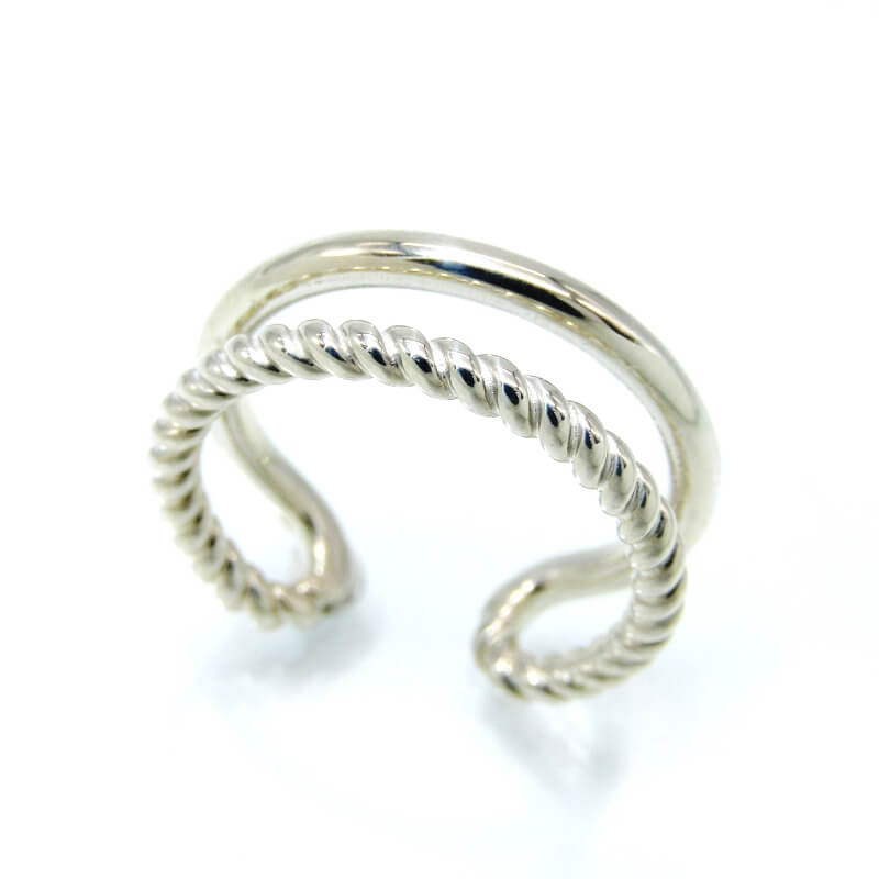 【中古】未当て嵌める Scat スキャット 輪っか Duality ring M大きさ デュアリティ 飾り気の無い 捻じれ SV925 13号 しろがね色 28012405