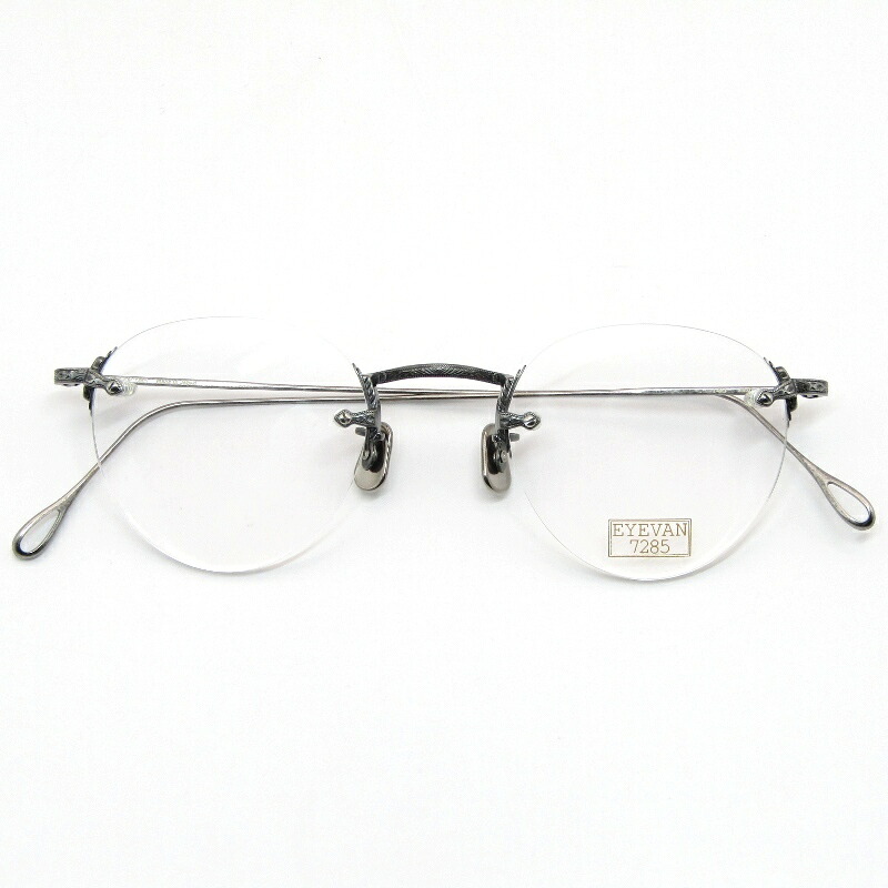 【中古】未使用 EYEVAN7285 アイヴァン7285 メガネフレーム MODEL.140 日本製 ボストン ツーポイント 820 ヴィンテージガンメタルメタル メガネ 眼鏡 サングラス 61005392｜ＣＬＡＳＳＩＣ