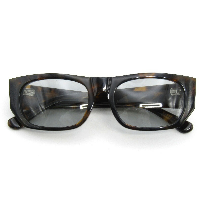 【中古】未当て嵌める Lunetta BADA ルネッタバダ 黒眼鏡 No.23 日本製 レクタングル 真四角 0510 BROWN DEMIGREY 眼鏡 メガネ 黒眼鏡 54000836