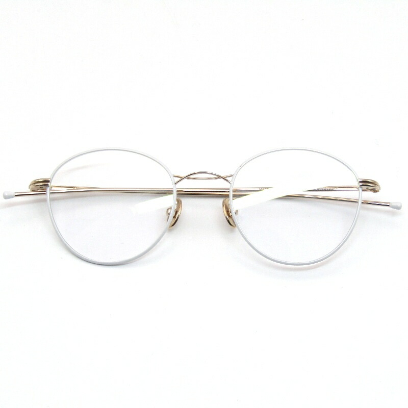 【中古】未当て嵌める Mr.Gentleman EYEWEAR 檀那士君子 眼鏡一こま JOHNNY II 日本製 ジョニー2 豆の町 Q White/Goldツインブリッジ回路 金属元素 眼鏡 メガネ 黒眼鏡 61005412