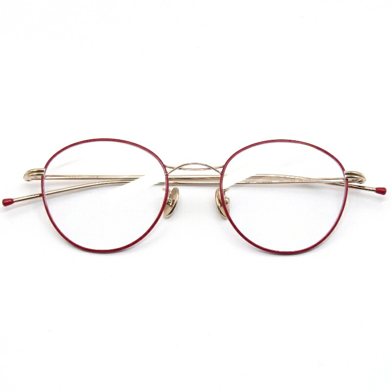 【中古】未当て嵌める Mr.Gentleman EYEWEAR 檀那士君子 眼鏡一こま JOHNNY II 日本製 ジョニー2 豆の町 P Red Pink/Goldツインブリッジ回路 金属元素 眼鏡 メガネ 黒眼鏡 61005413