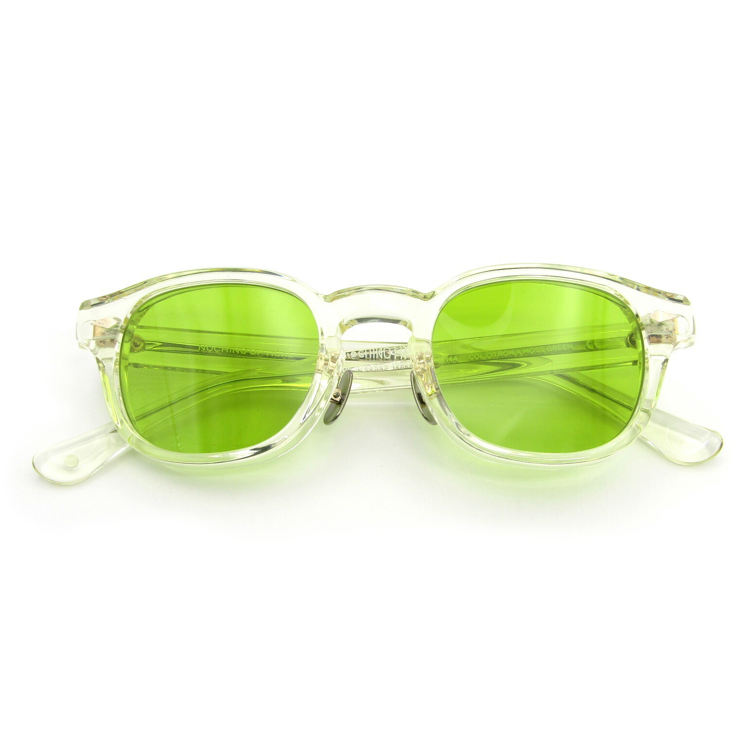 【中古】未当て嵌める NOCHINO OPTICAL ノチノオプティカル 黒眼鏡 NOCHINO FR ＃4 日本製 ノチノ 非調光 8粍厚向こう正面 CITRONボスリントン 鯖江産 豆の町/ウェリントン MOSS GREEN 眼鏡 メガネ 黒眼鏡 54000848