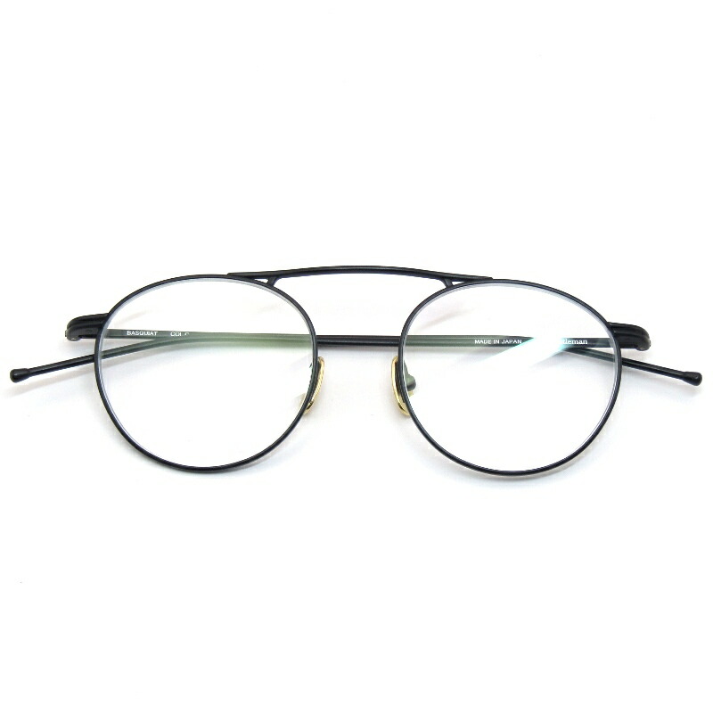 【中古】未当て嵌める Mr.Gentleman EYEWEAR 檀那士君子 眼鏡一こま BASQUIAT 日本製 バスキア 豆の町 C Matte Blackいの一番赤ちょうちん 御機嫌ブリッジ回路 金属元素 眼鏡 メガネ 黒眼鏡 61005426