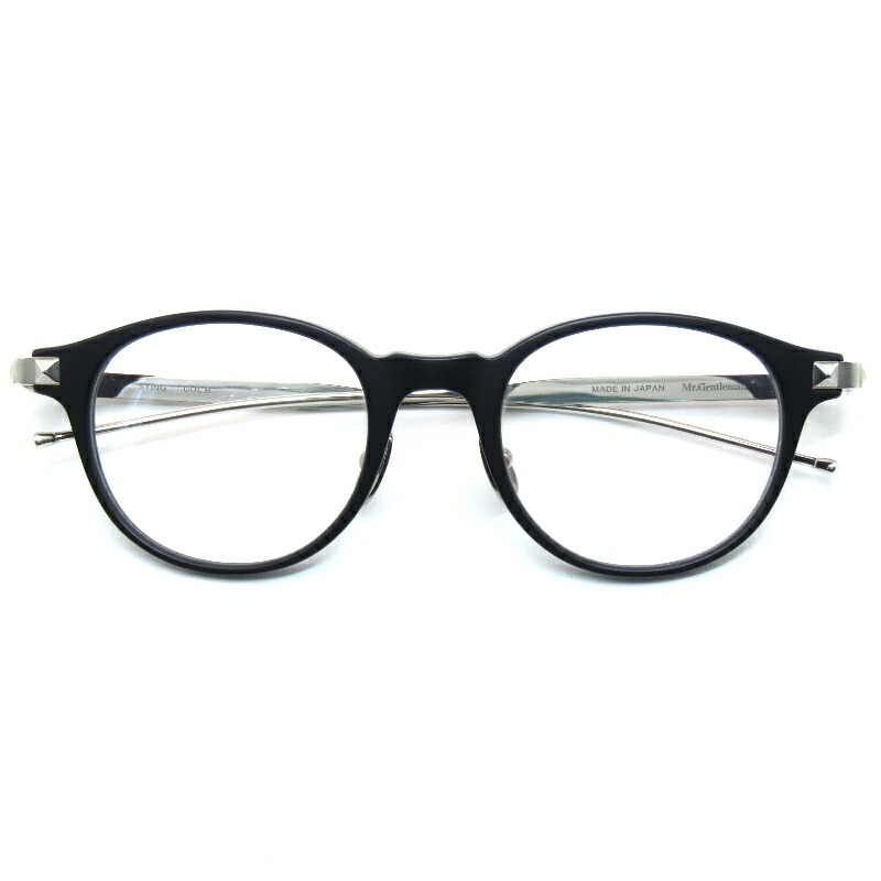 【中古】未当て嵌める Mr.Gentleman EYEWEAR 檀那士君子 眼鏡一こま STING 日本製 スティング B Matte Black/Silverボスリントン スタッズテンプル 二人組 豆の町/ウェリントン 眼鏡 メガネ 黒眼鏡 61005428