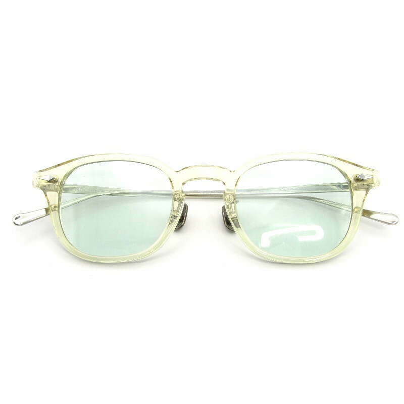 【中古】未当て嵌める NOCHINO OPTICAL ノチノオプティカル 黒眼鏡 JIFUSAN ＃5 日本製 ジフサン 非調光 二人組 CITRON/AMBERボスリントン 鯖江産 豆の町/ウェリントン L.SMOKE GREEN 眼鏡 メガネ 黒眼鏡 54000866