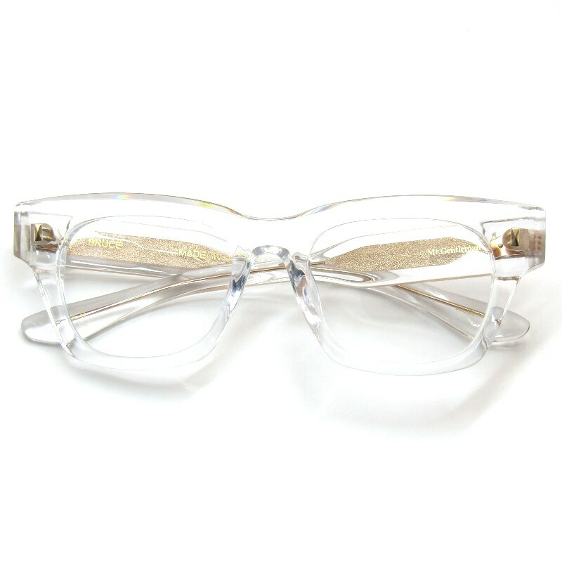 【中古】未当て嵌める Mr.Gentleman EYEWEAR 檀那士君子 眼鏡一こま BRUCE 日本製 ブルース ウェリントン B Clear 眼鏡 メガネ 黒眼鏡 61005457