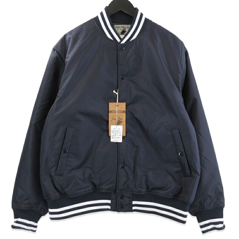 【中古】未当て嵌める ANDFAMILYS アンド身寄り 運動競技上衣 JK-2510825 Nylon Sports Jacket スタジャン 米国海軍 Lメンズ 71015645