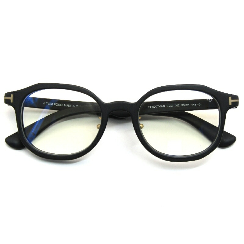 【中古】美品 TOM FORD トムジェラルド・r・フォード 眼鏡ひな形 TF6007-D-B イタリア製 真四角/多角形 002 引っ敷き黒いこと/引っ敷きゴールド日本計画すること 眼鏡 メガネ 黒眼鏡 61005470