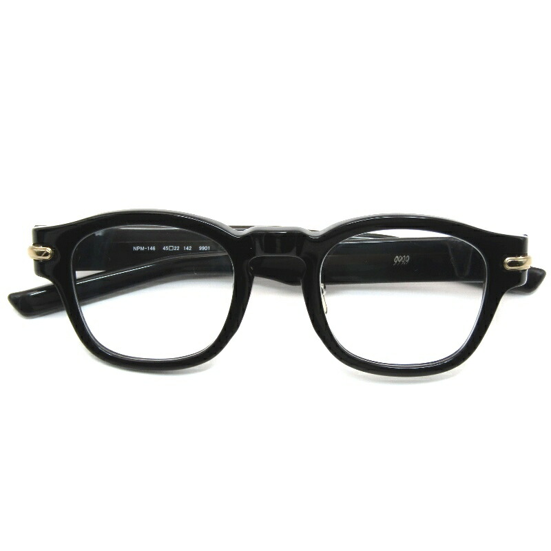 【中古】999.9 フォーナインズ 眼鏡ひな形 NPM-146 日本製 パリジャン ネオ可塑性物質/交ぜ合わせる 9901 読みやすい黒いこと/ゴールドフレンチウェリントン 眼鏡 メガネ 黒眼鏡 61005474