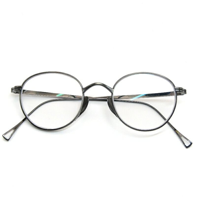 【中古】Kame ManNen カメマンネン 眼鏡ひな形 KMN-113 46 度入り口・入口 日本製 豆の町 スプラウトパット GRH グラファイトメタル 眼鏡 メガネ 黒眼鏡 61005479
