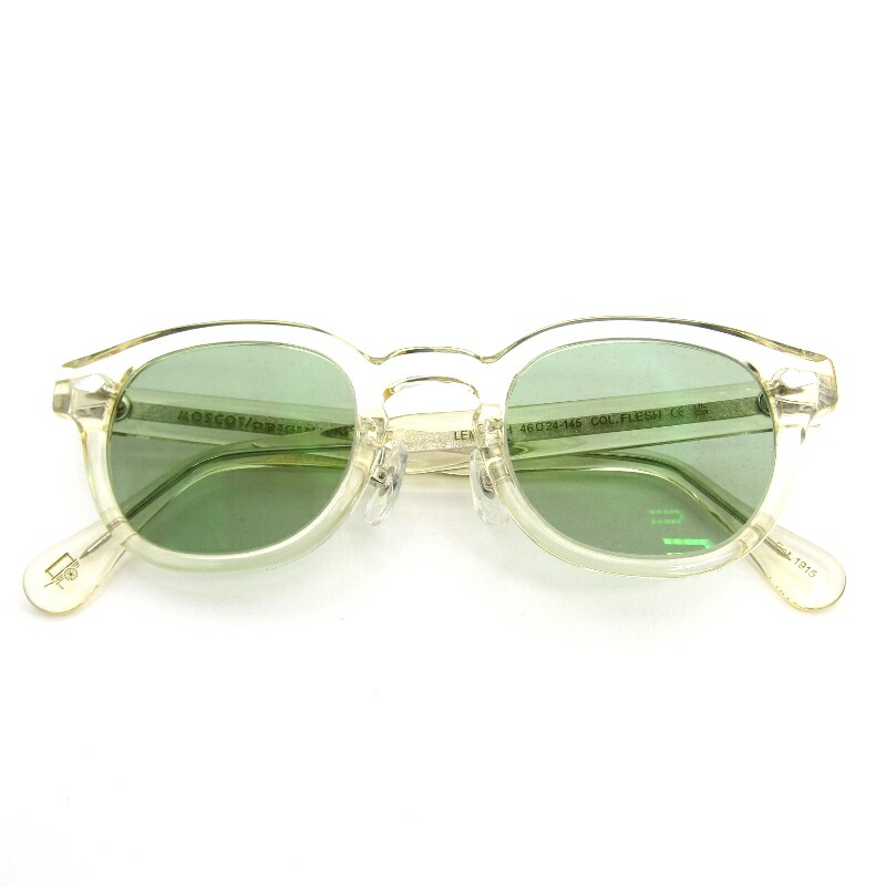【中古】美品 MOSCOT モスコット 眼鏡一こま LEMTOSH MP 46 度入り口・入口 中国製 レムトッシュ ボスリントン FLESH豆の町/ウェリントン メタルアームパッド 眼鏡 メガネ 黒眼鏡 54000897