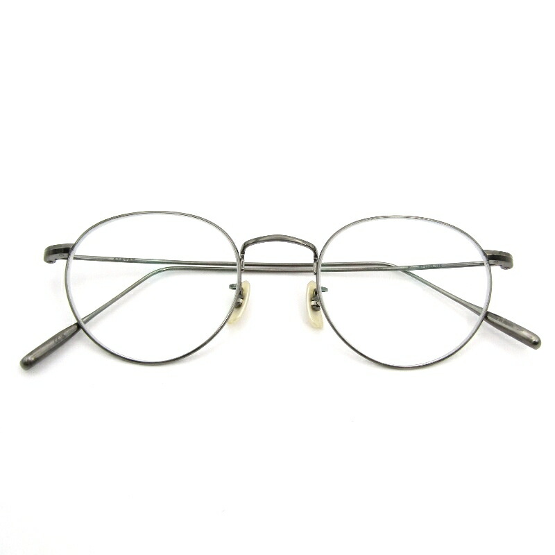 【中古】EYEVAN アイヴァン 眼鏡一こま Sparkle 47 度入り口・入口 日本製 スパークル 豆の町 P ピューターメタル 眼鏡 メガネ 黒眼鏡 54000902