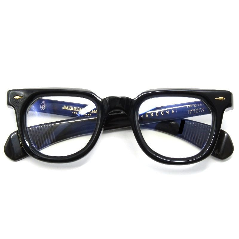 【中古】美品 JACQUES MARIE MAGE ジャックマリーマージュ メガネフレーム VENDOME JMMVE5A 日本製 NOIR5 ブラック/ダークハバナヴァンドーム USフィット K18メッキ飾り鋲 メガネ 眼鏡 サングラス 61005481|CLASSIC
