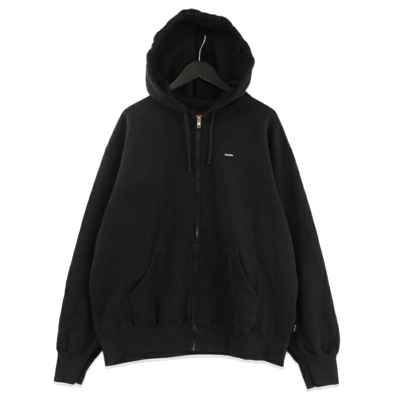 【中古】Supreme シュプリーム Small Box Zip Up Hooded Sweatshirt ジップパーカー スモールボックスロゴ 汗水 黒いこと 黒 Mフーディー 裏起毛 メンズ 71015704