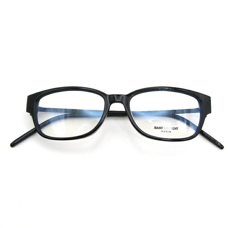 【中古】未使用 SAINT LAURENT PARIS サンローラン メガネフレーム SL M48-F イタリア製 ウェリントン フルフィット 002 ブラックコンビ YSLロゴ メガネ 眼鏡 サングラス 54000934|CLASSIC