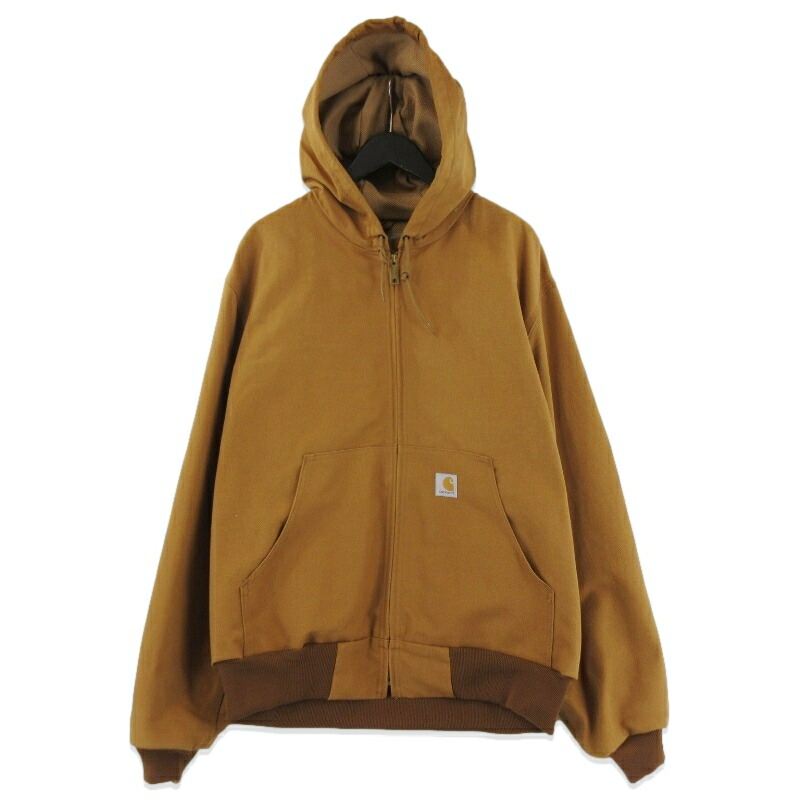 【中古】美品 Carhartt 鉄道車両ハート形 ダックアクティブジャケット J131 USA製 2019年製 フルジップ サーマル裏地 DUCK ACTIVE 赤銅色 LJACKET ワークブルゾンメンズ 71015727
