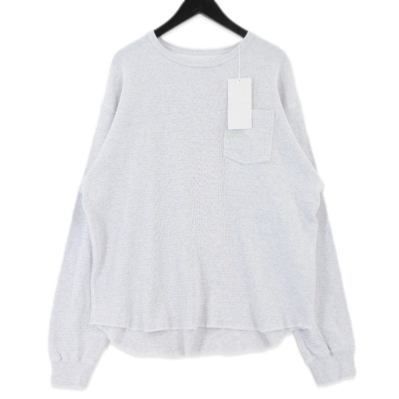 【中古】未当て嵌める FACETASM ファセッタズム THRMAL KNIT LONG TEE MYK-TEE-06 長袖プルオーバー サーマル LIGHT GRAY 薄墨色 4 メンズ 99000914