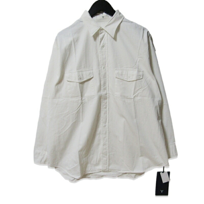 【中古】未当て嵌める Y ワイ 長袖プルオーバー 165-4250314 ORGANIC COTTON HIGH DENSITY SATIN SH 綿織物繻子 白いこと 白 Mメンズ 27113708
