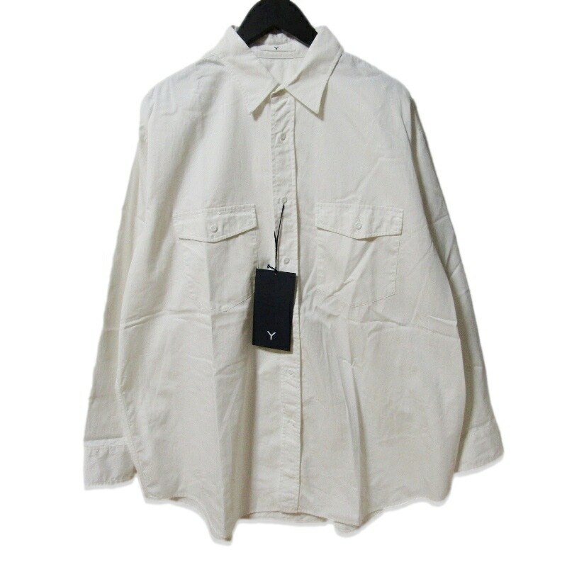 【中古】未当て嵌める Y ワイ 長袖プルオーバー 165-5150314 ORGANIC COTTON HIGH DENSITY SATIN SH 綿織物繻子 白いこと 白 Lメンズ 27113709
