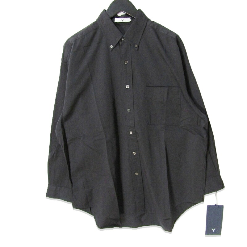 【中古】未使用 Y ワイ 長袖ボタンダウンシャツ 165-5250385 ORGANIC COTTON WASHER SATIN SHIRT ネイビー Mメンズ 27113713|CLASSIC