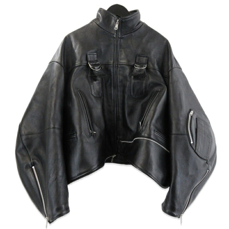 【中古】美品 beautiful people ビューティフルピープル ダブルエンドビンテージレザーライダースジャケット 黒いこと 黒 401245402022 22AW double-end vintage leather riders jacket 2WAYメンズ 71015799