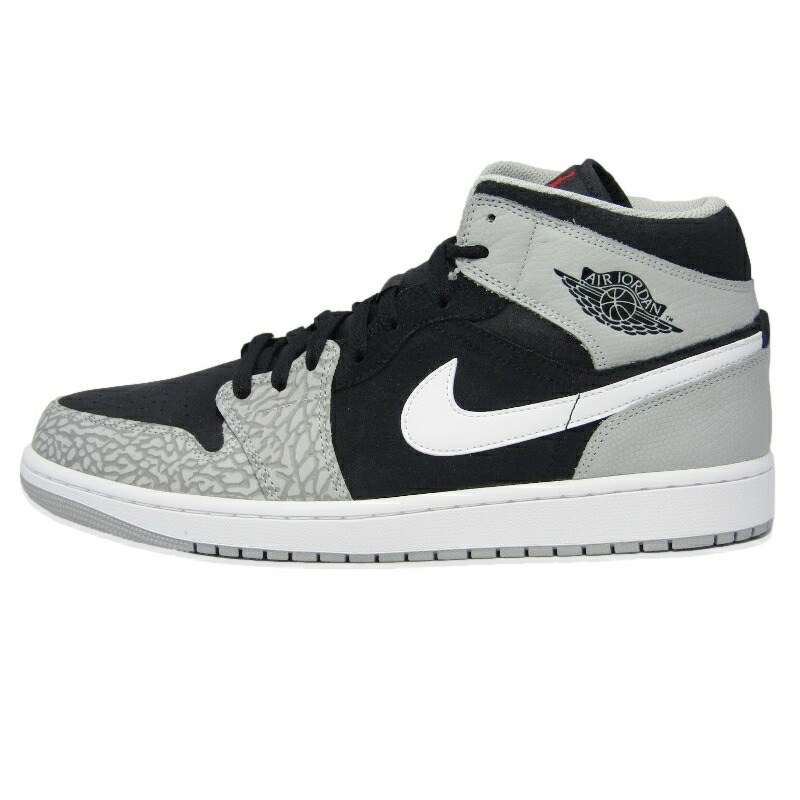 【中古】未当てはめる NIKE ナイキ 30糎 AIR JORDAN 1 MID SE ELEPHANT TOE DM1200-016 2021年製 エアジョーダン1 ミッドカット 黒 シーズナルエディション エレファント BLACK/UNIVERSITY RED-WHITE スニーカー 18002108