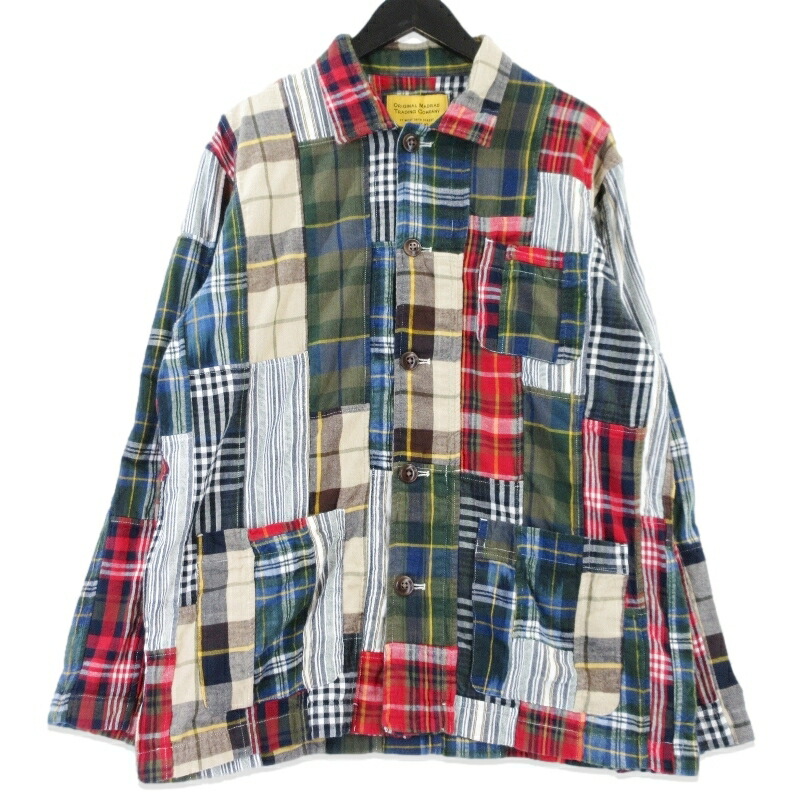 【中古】ORIGINAL MADRAS TRADING COMPANY  プルオーバー上衣 114-06-0058 MADRAS PATCHWORK SHIRT JACKET  マルチ色つや L 一風変わったマドラス トレーディング商会 取りまかなう櫂 パッチワーク メンズ 99001010
