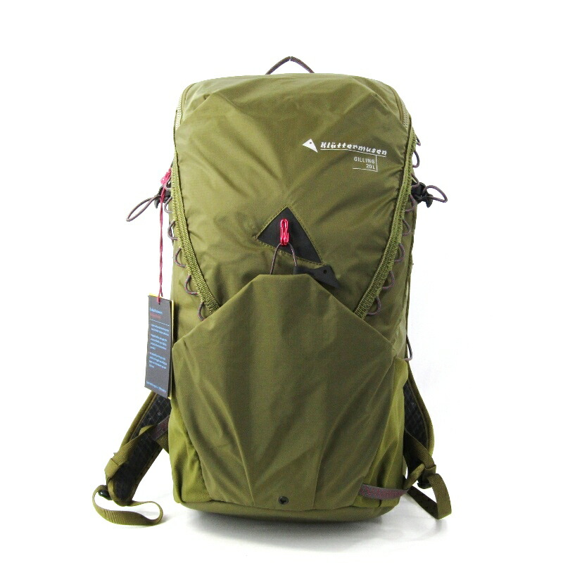 【中古】美品 Klattermusen クレッタルムーセン うしろ側風呂敷き包み Gilling 20L 並行輸入 10460 ギリング 背嚢 ジップオープン Olive  軽さ アウトドア 御徒面子 鞄 47000117