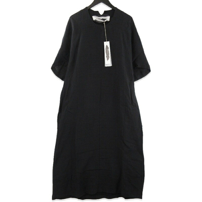 【中古】未当て嵌める individual sentiments インディビジュアルセンチメンツ 半袖衣装 OP36W-RCL1 レディース Woven 黒いこと 黒 FSeam Line Raglan Dress ウィメンズレディース71015785