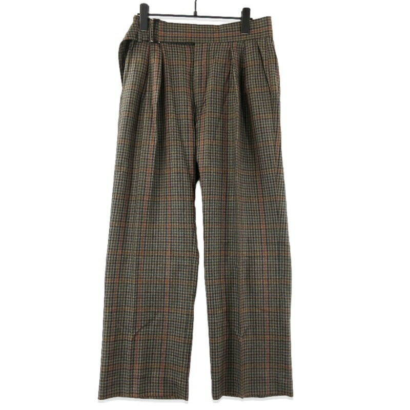 【中古】Paul Smith 極点スミス 2タック ワイドトラウザーズ 25AW クラシックガンクラブチェック 253104 モカ 火器野球クラブ照合のしるし S692Z メンズ 71015875