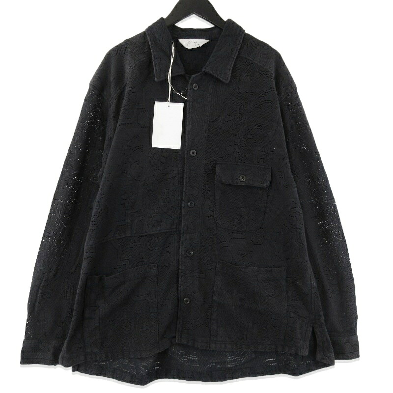 【中古】未当てはめる ANCELLM アンセルム AGING LACE WORK SHIRT ANC-SH81-B エイジングレースワークシャツ 長袖ティーシャツ 黒いこと 黒 3メンズ 71015886