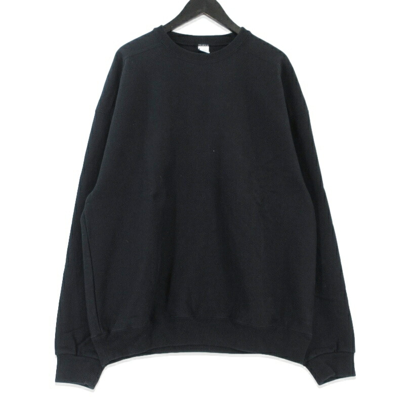 【中古】OVY オヴィ トレーナー Heavy Weight Wide Pullover Sweat 084 日本製 労働者の一団のど首 黒いこと 黒 L メンズ 99001032