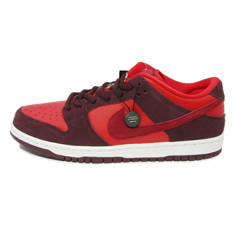 【中古】未当てはめる NIKE ナイキ 29糎 SB DUNK LOW PRO CHERRY DM0807-600 2021年製 スケートボーディング ダンク 置き目取りすてる  赤いこと 桜んぼう BURGUNDY CRUSH/TEAM RED スニーカー 88000058