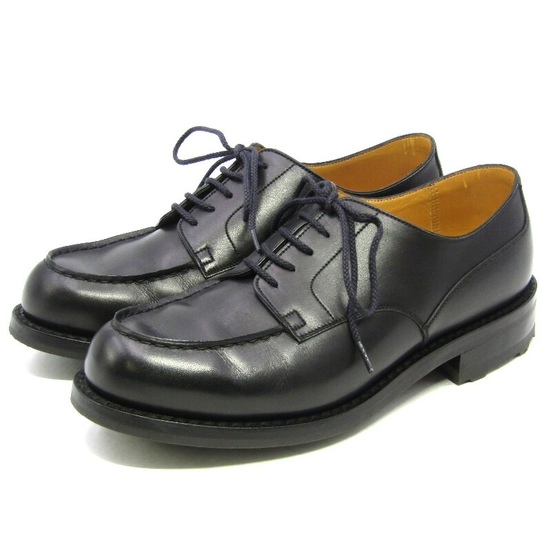 【中古】美品 J.M.WESTON ジェイエムウエストン 5E ゴルフ力くらべ 641 ボックスカーフ リッジウェイソール Derby Golf Oxford 黒いこと 31挙げ句の果て オール健康状態シューズ 黒 シューズ 35005634